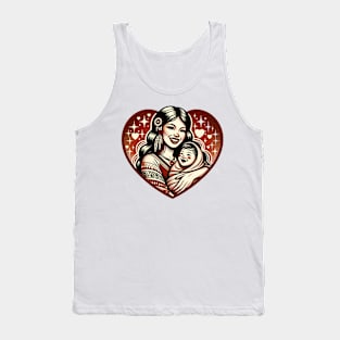 Vintage Motherhood Love Heart Symbol of Maternal Affection Tank Top